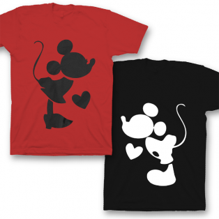 Парные футболки для влюбленных "Микки и Мини Маус"